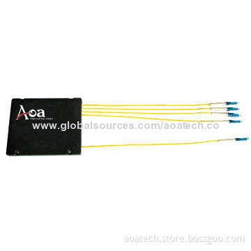 PLC Splitter with ABS Box, 1 x 4, 1 x 8, 1 x 16, 1 x 32, Low-insertion Loss and PolarizationNew